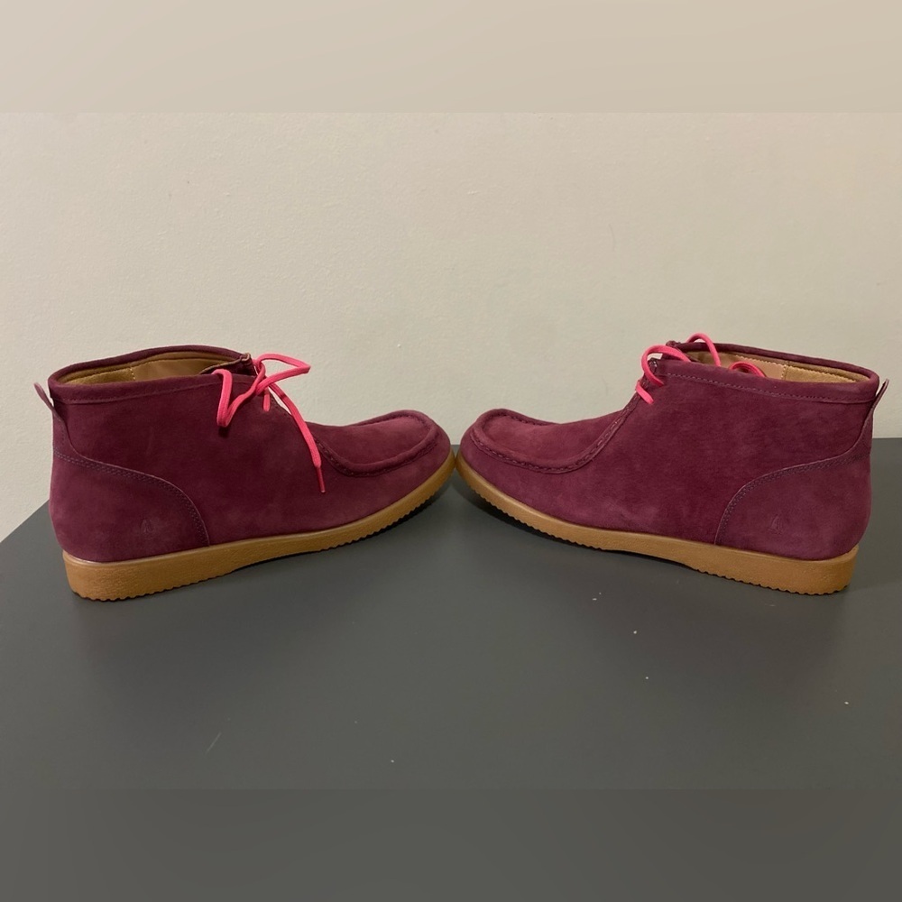 NWOT Hush Puppies Mens Bridgeport Wine Red Suede Chukka Boots US Size 13 - Picture 3 of 14
